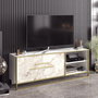 Hanah Home Polka - White Soporte de TV Blanco y Dorado